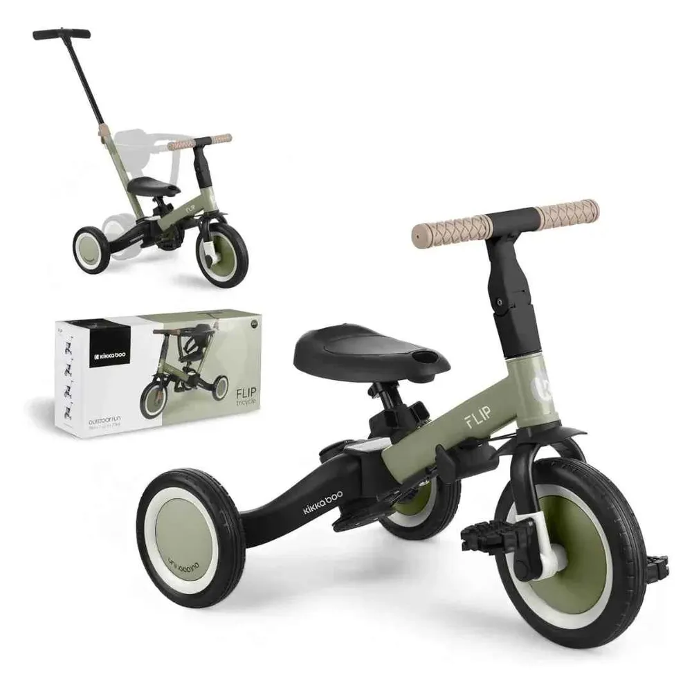 KikkaBoo® dječji tricikl 5u1 Flip Army Green