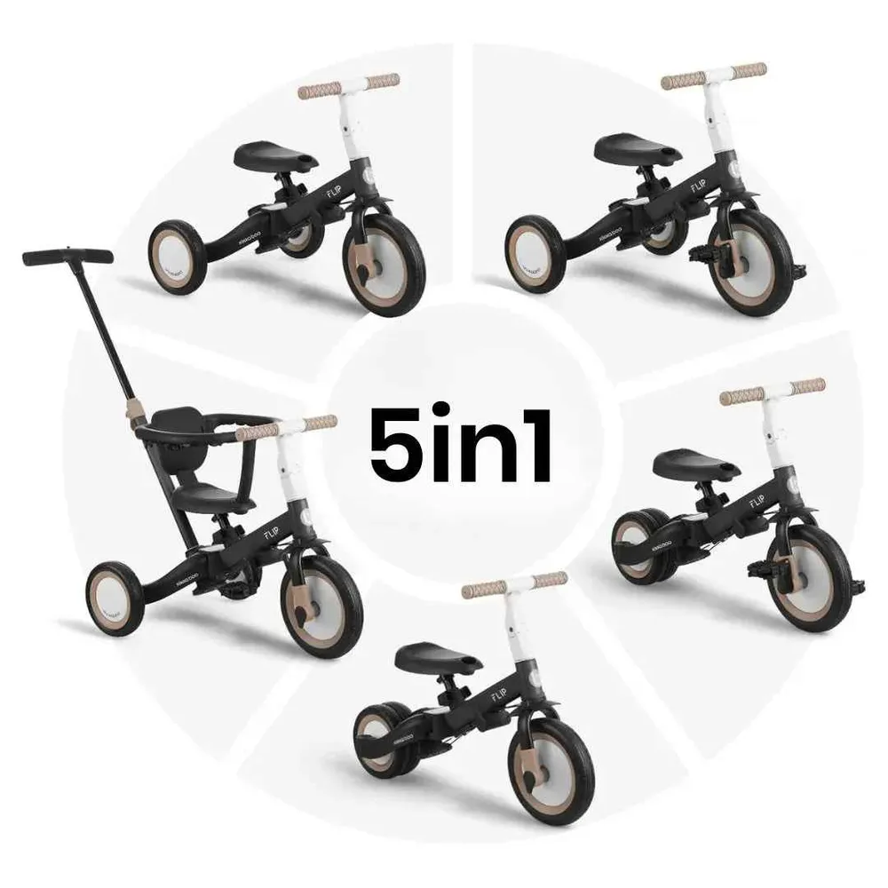 KikkaBoo® dječji tricikl 5u1 Flip Black
