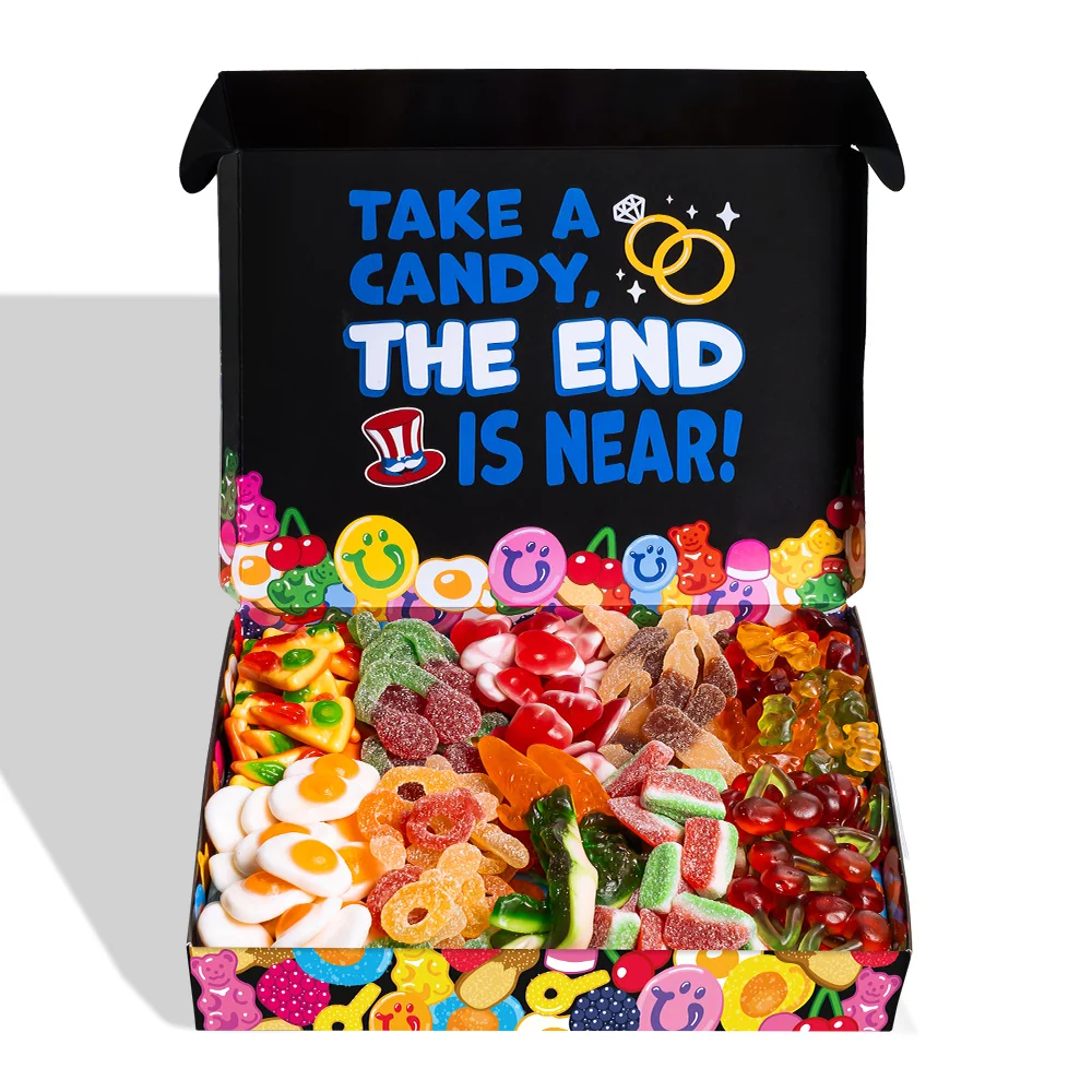 Wunnie box "Game over", Candy box za sastavljanje s omiljenim gumastim bombonima mladoženje