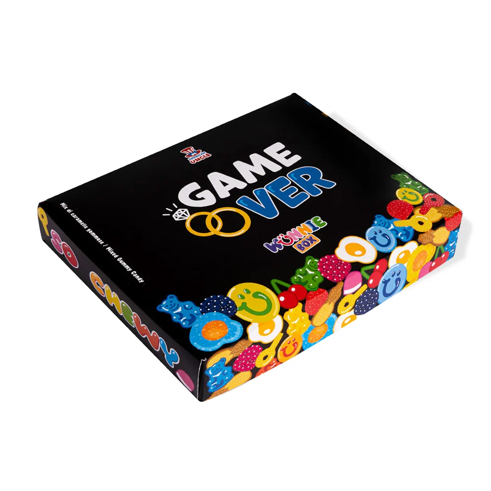 Wunnie box "Game over", Candy box za sastavljanje s omiljenim gumastim bombonima mladoženje