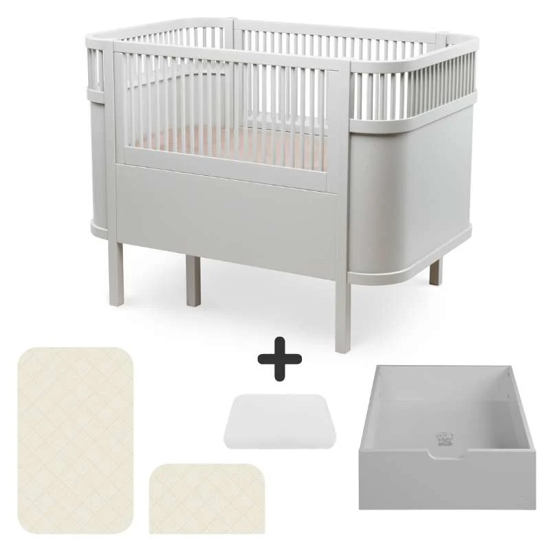 Sebra Krevet - Klasič - Beba & Jr. - Kamena siva - Paket 4