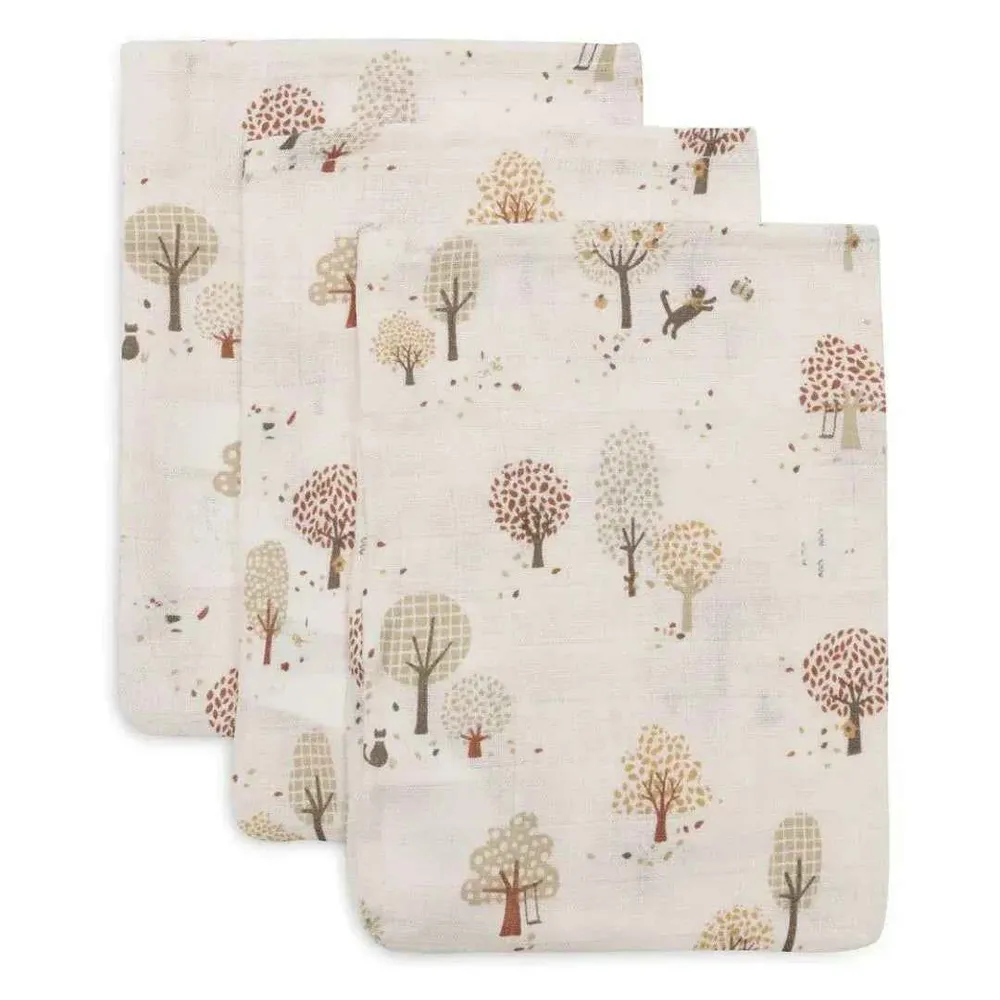 Jollein® Komplet 3 krpice za umivanje Tiny Park 20x15 cm
