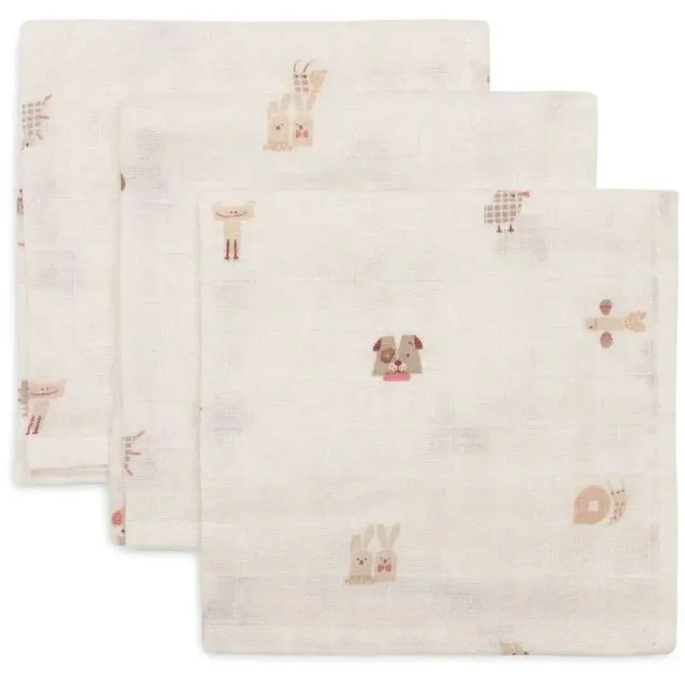 Jollein® Set 3 krpice za umivanje Animal Friends 20 × 15 cm