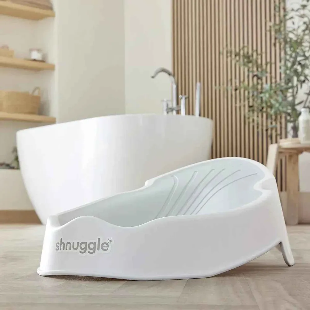 Shnuggle® Ležaljka za kupanje (0–6m) White/Grey
