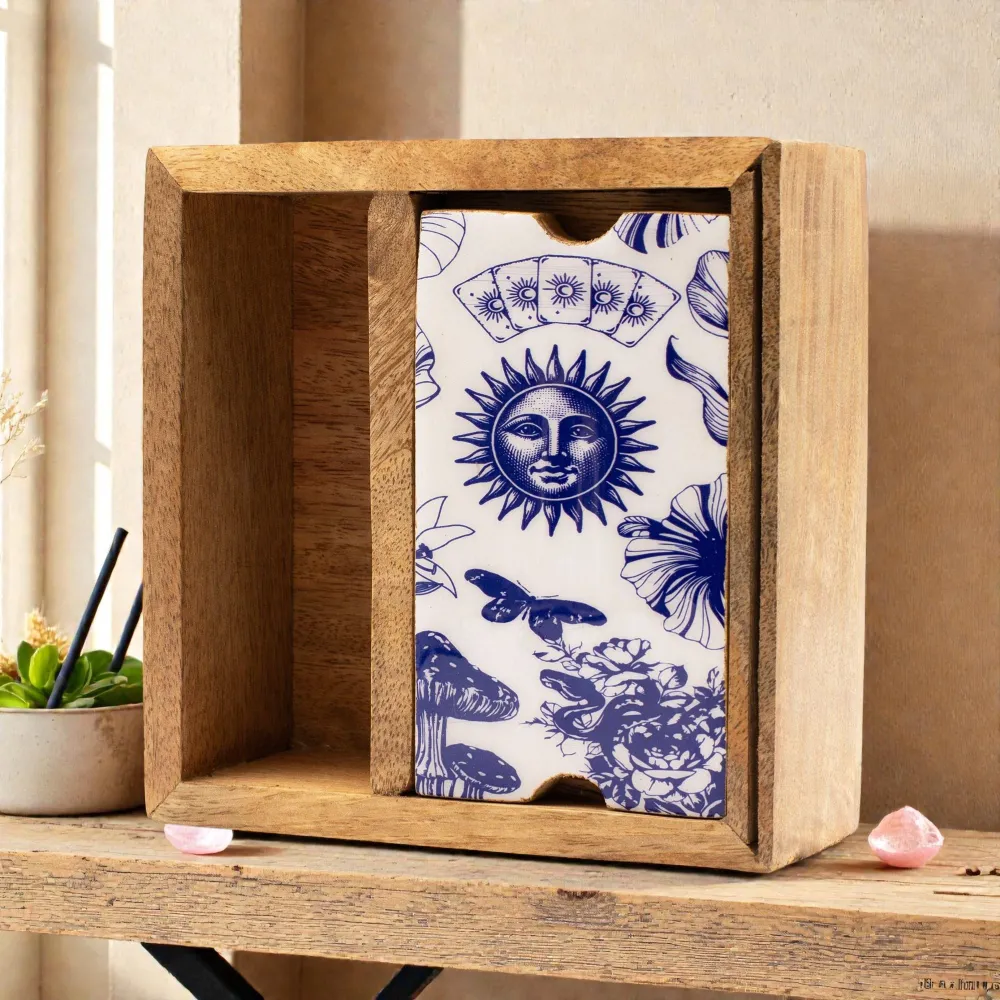 Kutija za tarot s dva odjeljka i držčem za karte