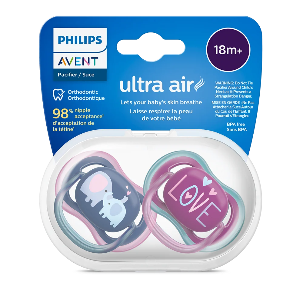 Philips Avent Ultra Air duda varalica 18m+, djevojčica, 2kom, SCF349/22