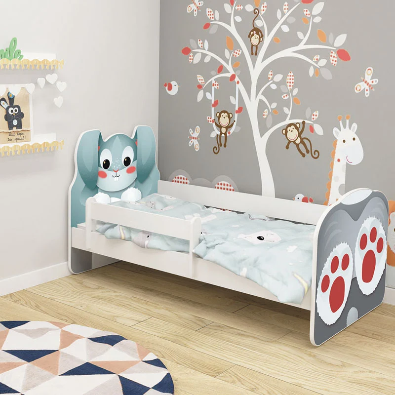 Dječji krevet ACMA Animals, bočna bijela 180x80 cm 01 Zeko