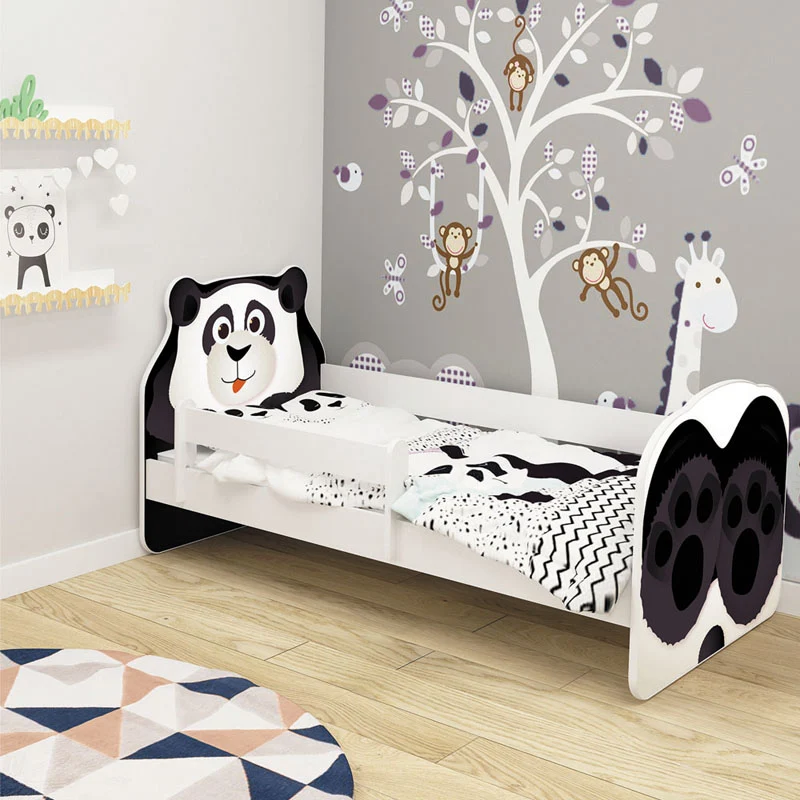 Dječji krevet ACMA Animals, bočna bijela 160x80 cm 06 Panda