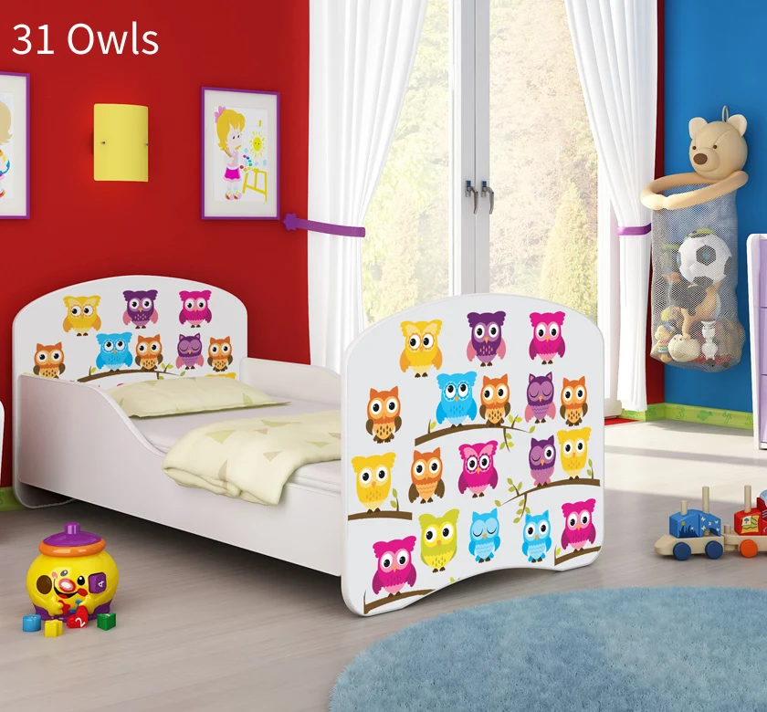 Dječji krevet ACMA s motivom 140x70 cm 31 Owls
