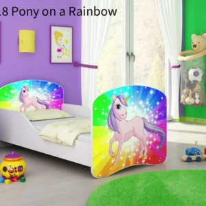Dječji krevet ACMA s motivom 140x70 cm 18 Pony on rainbow