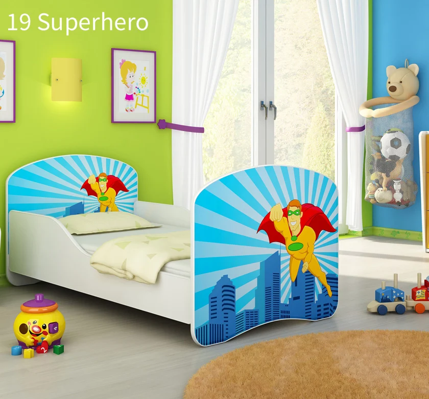 Dječji krevet ACMA s motivom 140x70 cm 19 Superhero