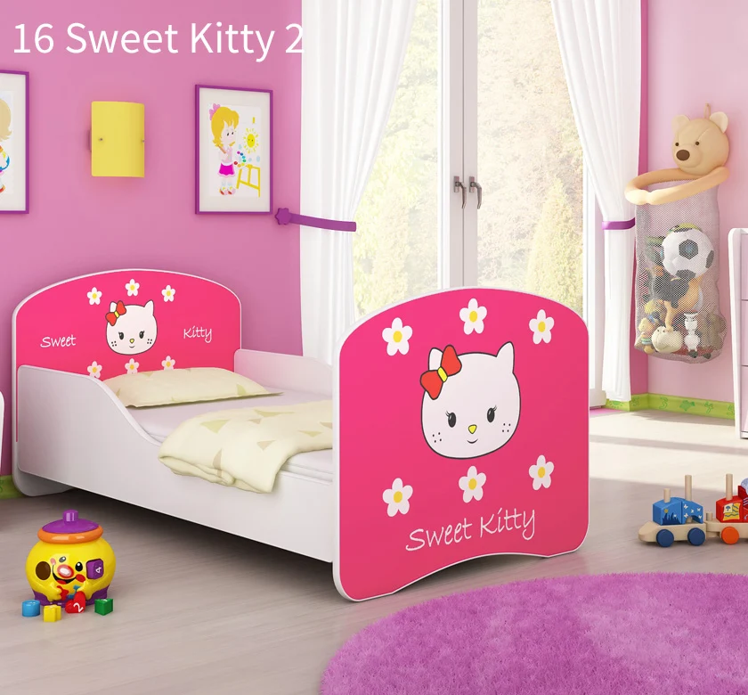 Dječji krevet ACMA s motivom 140x70 cm 16 Sweet Kitty 2