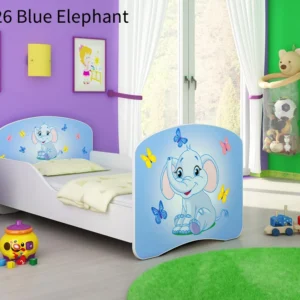 Dječji krevet ACMA s motivom 160x80 cm 26 Blue Elephant