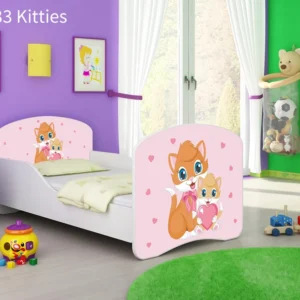Dječji krevet ACMA s motivom 160x80 cm 33 Cats