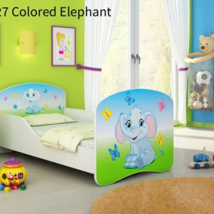 Dječji krevet ACMA s motivom 160x80 cm 27 Colored Elephant