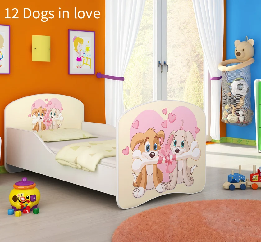 Dječji krevet ACMA s motivom 160x80 cm 12 Dogs Love