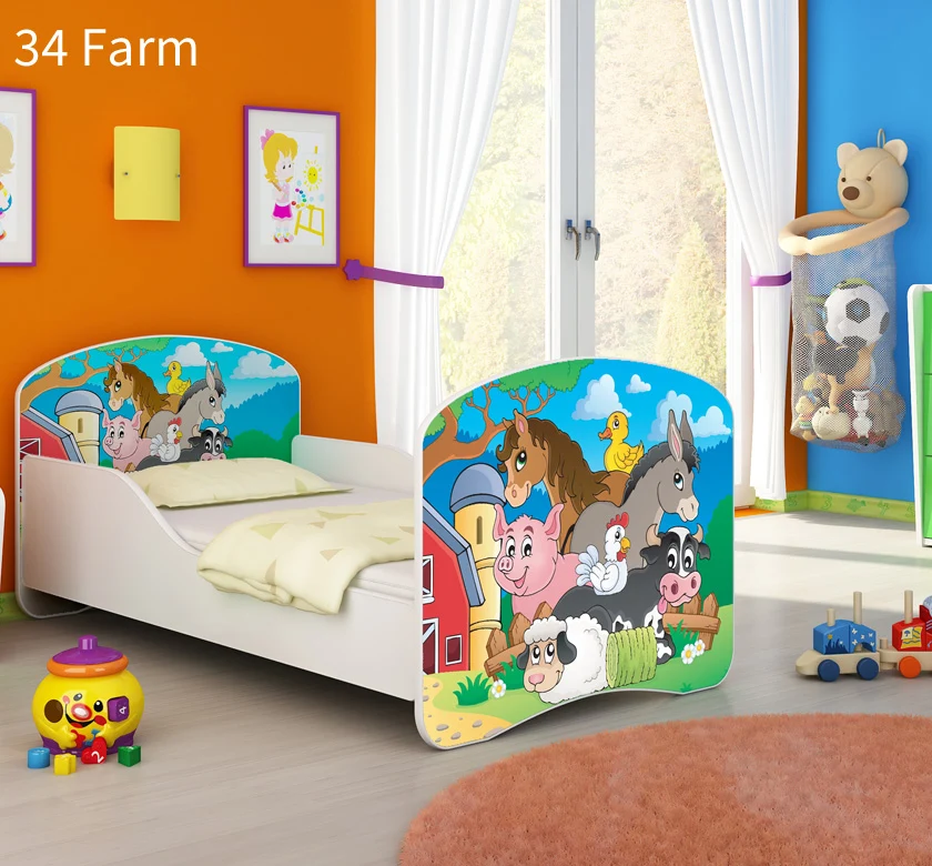 Dječji krevet ACMA s motivom 160x80 cm 34 Farm