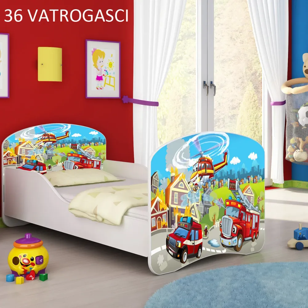 Dječji krevet ACMA s motivom 180x80 cm 36 Vatrogasci