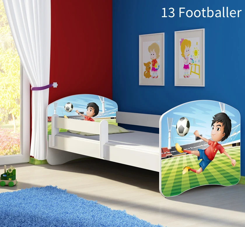 Dječji krevet ACMA s motivom, bočna bijela 140x70 cm 13 Footballer