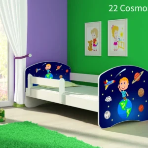 Dječji krevet ACMA s motivom, bočna bijela 180x80 cm 22 Cosmos