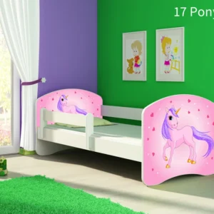 Dječji krevet ACMA s motivom, bočna bijela 160x80 cm 17 Pony