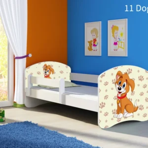 Dječji krevet ACMA s motivom, bočna bijela 160x80 cm 11 Dog