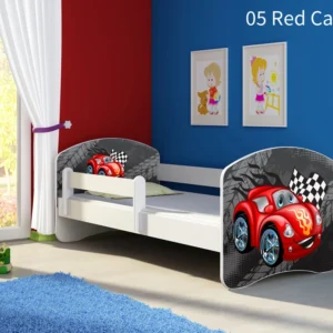 Dječji krevet ACMA s motivom, bočna bijela 160x80 cm 05 Red Car