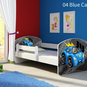 Dječji krevet ACMA s motivom, bočna bijela 160x80 cm 04 Blue Car