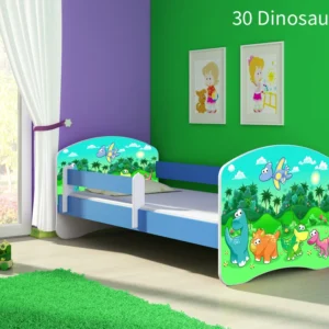 Dječji krevet ACMA s motivom, bočna plava 180x80 cm 30 Dinosaurs