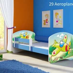 Dječji krevet ACMA s motivom, bočna plava 180x80 cm 29 Aeroplane