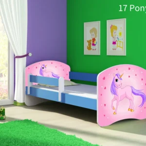 Dječji krevet ACMA s motivom, bočna plava 180x80 cm 17 Pony