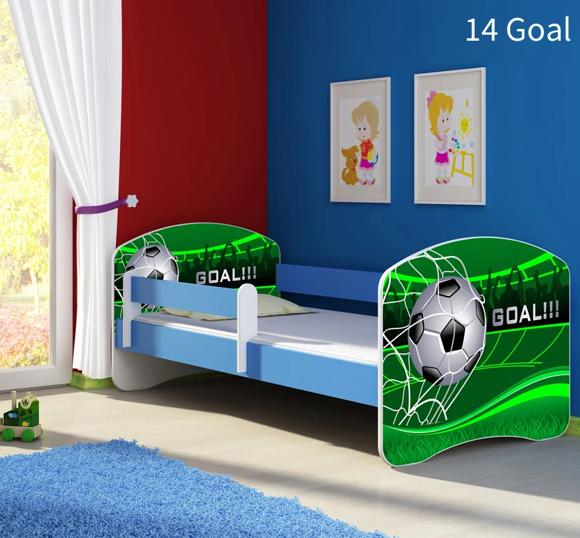 Dječji krevet ACMA s motivom, bočna plava 180x80 cm 14 Goal