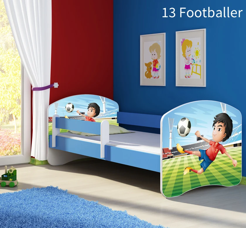 Dječji krevet ACMA s motivom, bočna plava 180x80 cm 13 Footballer