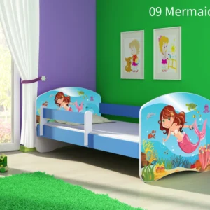 Dječji krevet ACMA s motivom, bočna plava 180x80 cm 09 Mermaid