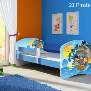 Dječji krevet ACMA s motivom, bočna plava 160x80 cm 21 Pirates