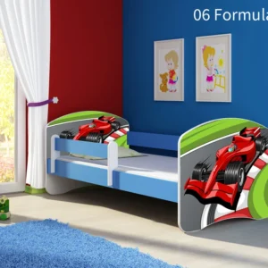 Dječji krevet ACMA s motivom, bočna plava 160x80 cm 06 Formula 1
