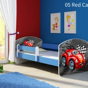 Dječji krevet ACMA s motivom, bočna plava 160x80 cm 05 Red Car