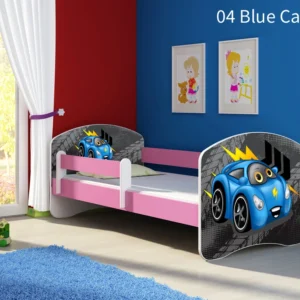 Dječji krevet ACMA s motivom, bočna roza 140x70 cm 04 Blue Car