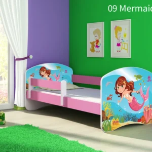 Dječji krevet ACMA s motivom, bočna roza 180x80 cm 09 Mermaid