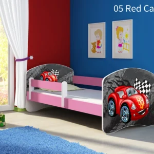Dječji krevet ACMA s motivom, bočna roza 180x80 cm 05 Red Car