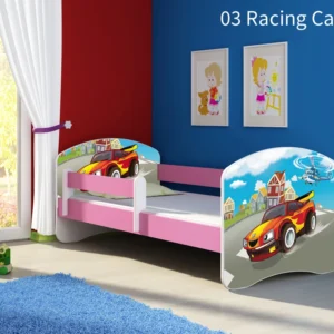Dječji krevet ACMA s motivom, bočna roza 180x80 cm 03 Racing Car