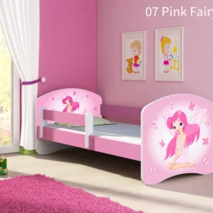 Dječji krevet ACMA s motivom, bočna roza 160x80 cm 07 Pink Fairy