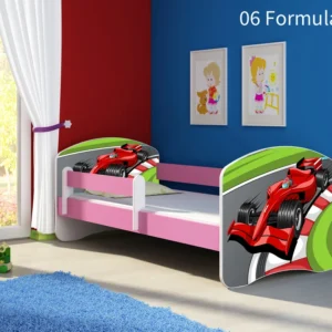 Dječji krevet ACMA s motivom, bočna roza 160x80 cm 06 Formula 1