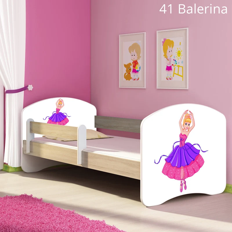 Dječji krevet ACMA s motivom, bočna sonoma 180x80 cm 41 Balerina