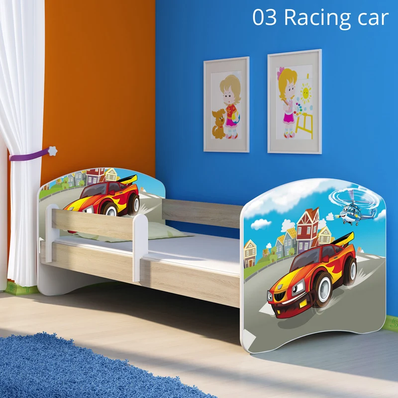 Dječji krevet ACMA s motivom, bočna sonoma 180x80 cm 03 Racing Car