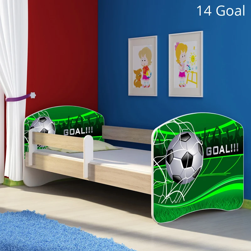 Dječji krevet ACMA s motivom, bočna sonoma 140x70 cm 14 Goal