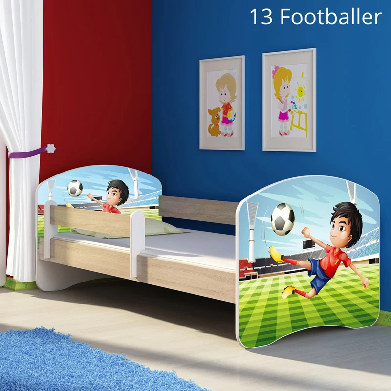 Dječji krevet ACMA s motivom, bočna sonoma 140x70 cm 13 Footballer