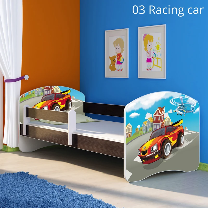 Dječji krevet ACMA s motivom, bočna wenge 180x80 cm 03 Racing Car