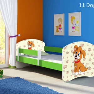 Dječji krevet ACMA s motivom, bočna zelena 140x70 cm 11 Dog