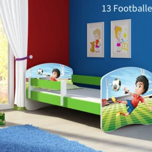 Dječji krevet ACMA s motivom, bočna zelena 180x80 cm 13 Footballer